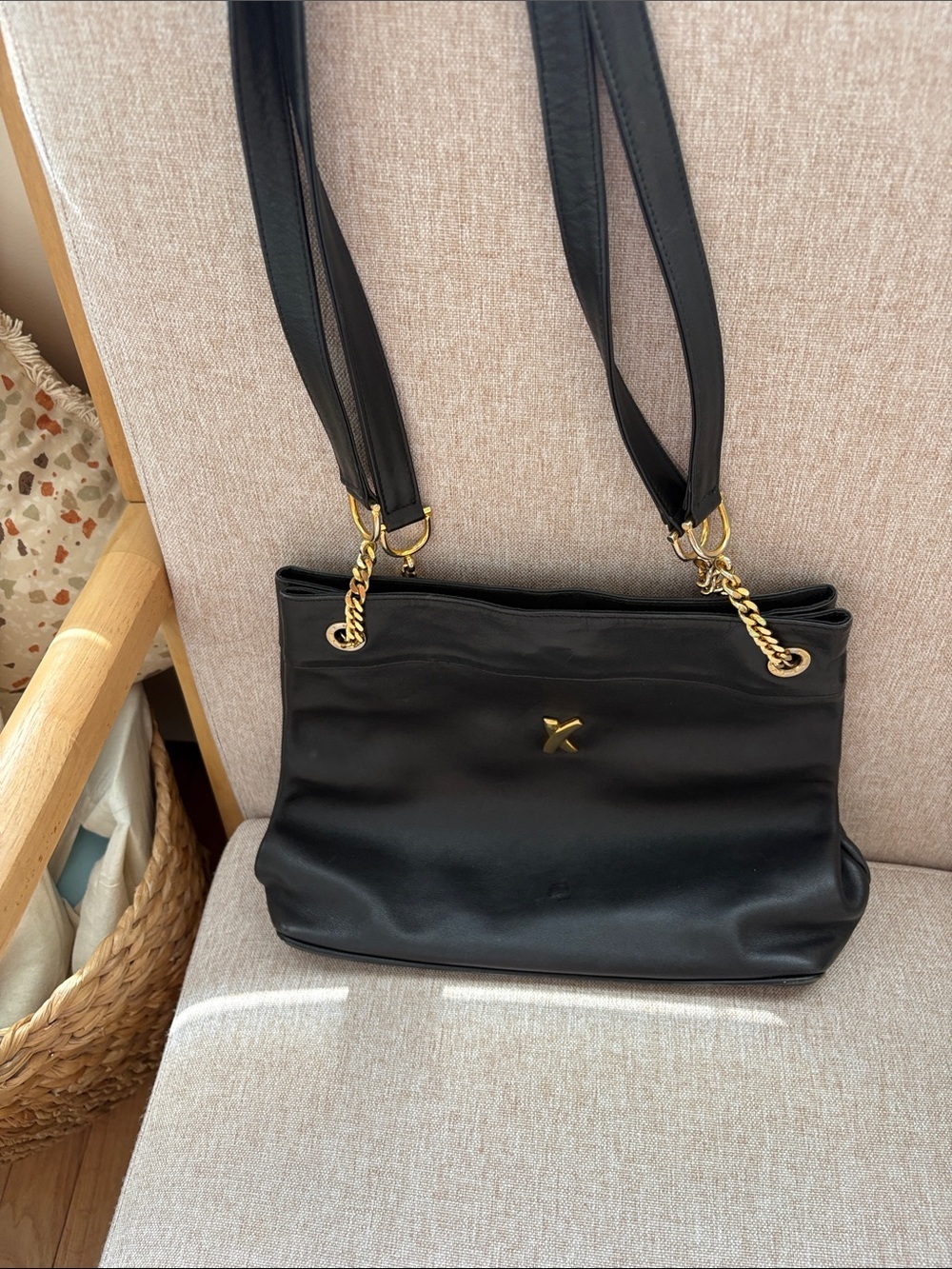 Vintage Paloma Picasso Black Leather Bag